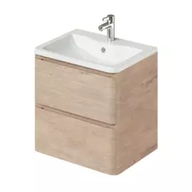 тумба с раковиной подвесная итана roberto 60 597x456x606 (коварен грандсон оак бьянко)