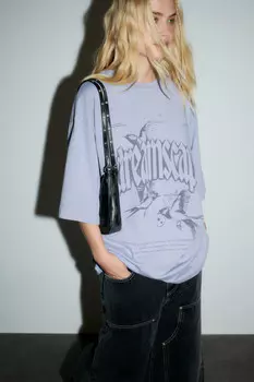 Платье-футболка oversize вареное с принтом