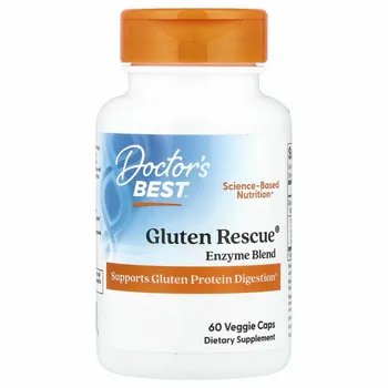 Doctor's Best, Gluten Rescue, ферменты для расщепления глютена с Glutalytic, 60 вегетарианских капсул