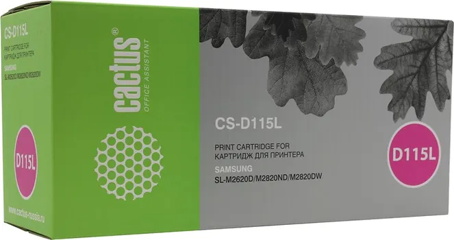 Набор картриджей лазерный Cactus CS-D115L-4 (MLT-D115L), черный, 3000 страниц, 4 шт., совместимый для Samsung Xpress M2620/M2620D/M2820/M2820DW/M2820ND/M2870/M2870FD/M2870FW