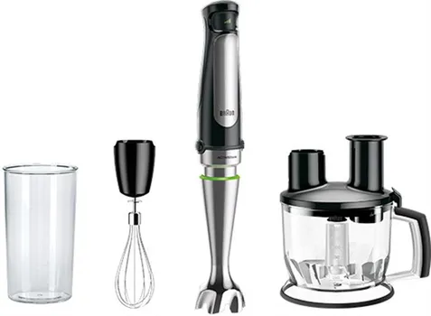 Блендер погружной Braun Multiquick 7 MQ7075X 1000Вт, 500мл, черный/серебристый (0X22111289)