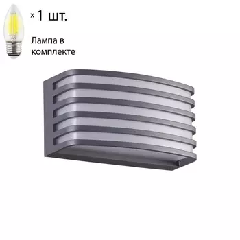 Уличный настенный светильник Novotech Zebra с лампочкой 370638+Lamps E27 Свеча