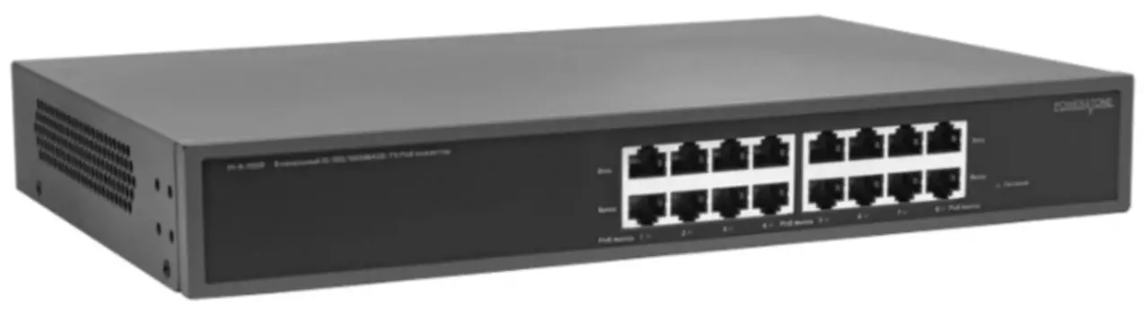 Инжектор PoE POWERTONE PI-8-150R стоечный, неуправляемый, 8x10/100/1000BASE-T PoE 802.3af&at, PoE бюджет 150Вт