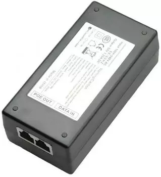 Инжектор TRASSIR TR-I65WPoE+ POE. Вход: 100-240В 50/60Гц 0.8A. Выход: 52В 1.25A