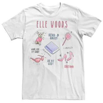 Мужская футболка Legally Blonde Elle Woods Sketches Licensed Character, белый