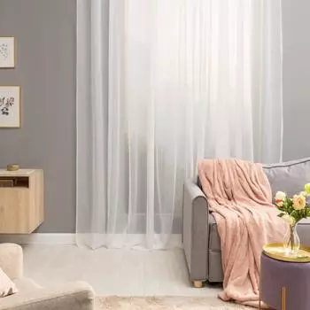Тюль на ленте Inspire Polyone White 300x280 см цвет белый