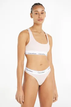 Хлопковый бюстгальтер без косточек с современным логотипом Calvin Klein, розовый