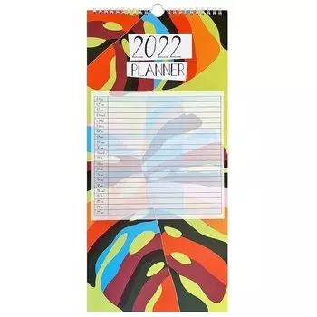 Планер датированный 2022 Be Smart, коллекция Abstract, салатовый, 12 листов, 21 х 45 см