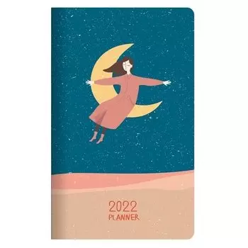 Планнер датированный 2022 Be Smart, коллекция Golden sun, розовый/голубой, 32 листа, 10,8 х 17,5 см