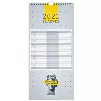 Планнер датированный 2022 Be Smart, коллекция Inspiration, серый, 12 листов, 21 х 45 см