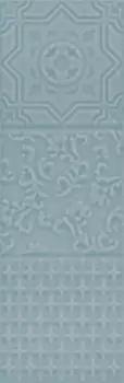Плитка облицовочная Monopole Esencia relieve blue brillo глянцевая микс из 6 плиток 300х100x8 мм (34 шт.=1,02 кв.м)