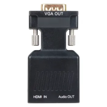 Переходник (адаптер) HDMI(F)-VGA (M)+audio+micro USB, 5 см, черный VCOM (CA336A)