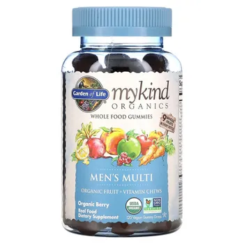 Garden of Life, MyKind Organics, мультивитамины для мужчин, органические ягоды, 120 веганских жевательных таблеток