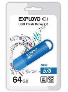 Флешка 64Gb USB 2.0 EXPLOYD 570, синий (EX-64GB-570-Blue)