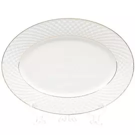 Блюдо керамика, овальное, 30 см, белое, Кембридж, Daniks, Y4-2736