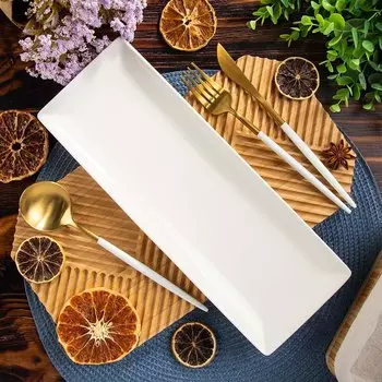 Блюдо керамика, прямоугольное, 12х33 см, Грейс, Daniks