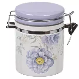 Банка для сыпучих продуктов, доломит, 350 мл, с крышкой, Daniks, Флорина