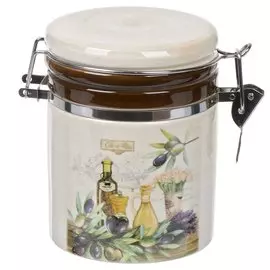 Банка для сыпучих продуктов, доломит, 350 мл, с крышкой, Daniks, Левадия
