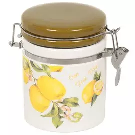 Банка для сыпучих продуктов, доломит, 0.35 л, с крышкой, Daniks, Лучиано