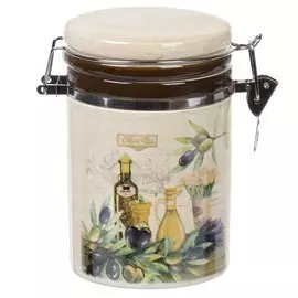 Банка для сыпучих продуктов, доломит, 0.55 л, с крышкой, Daniks, Левадия