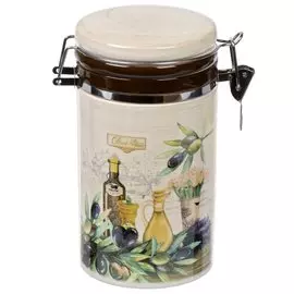 Банка для сыпучих продуктов, доломит, 0.75 л, с крышкой, Daniks, Левадия
