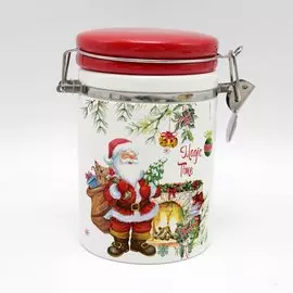 Банка для сыпучих продуктов, доломит, 0.75 л, с крышкой, Daniks, Magic time, белая