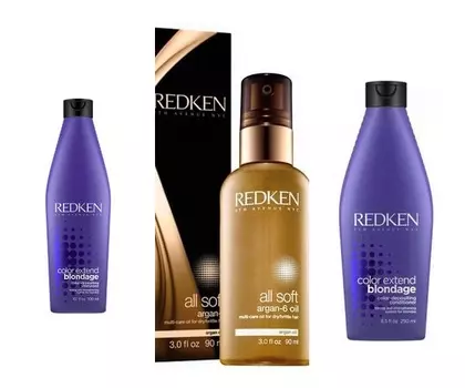 Redken Комплект Блонд: шампунь + кондиционер + аргановое масло (Redken, Уход за волосами)