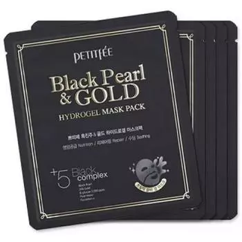 PETITFEE Маска для лица гидрогелевая с черным жемчугом и золотом, 32 г (PETITFEE, Hydrogel Mask Pack)