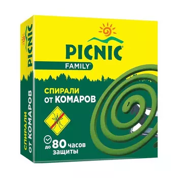 Picnic Набор спиралей от комаров "Защита 80 часов", 10 шт (Picnic, Family)