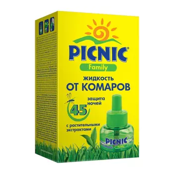 Picnic Жидкость от комаров "Защита для семьи 45 ночей", 30 мл (Picnic, Family)