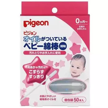 Pigeon Ватные палочки с масляной пропиткой, 50 шт (Pigeon, Уход за малышом)