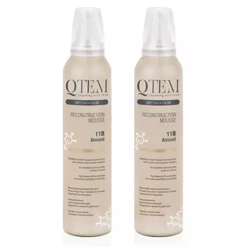 Qtem Многофункциональный мусс-реконструктор для волос Almond, 250 мл х 2 шт (Qtem, Soft Touch Color)