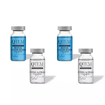 Qtem Набор холодный филлер (Lifting &amp; Filler 15 мл + Color Bomb 15 мл) х 2 шт (Qtem, Hair Regeneration)