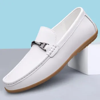 Handmade Driving Flats Men s Business Loafers Casual Shoes New Arrival Leather Slip on Footwear Office Leisure Man Driving Shoes 37 серый