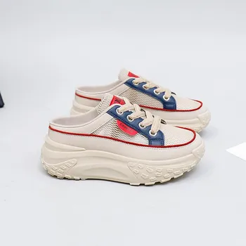 ins Korean version mesh low-top dad shoes girl 2025 summer new breathable student sports heightened leisure XW031 35 красный
