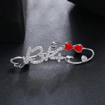 Valentine s Day 520 crystal zircon high-end brooch for men and women, simple creative clothes, pin brooch with accessories