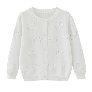 Girls Small Jacket, Baby Sweater, Knitted Cardigan, Children s Top, Breathable Thin Shirt S
