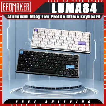 EPOMAKER LUMA84 Механическая клавиатура Трехрежимная низкопрофильная прокладка из алюминиевого сплава VIA/QMK RGB Эргономичная офисная клавиатура