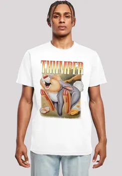F4NT4STIC Футболка "Disney Bambi Klopfer", мужская, премиум-мерч, стандартного кроя, базовая, с принтом, белый