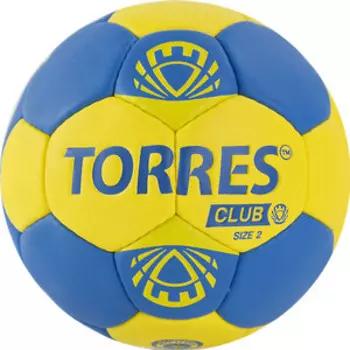 Мяч гандбольный Torres Club арт. H32142, р.2, ПУ, 5 подкл. слоев, сине-желтый