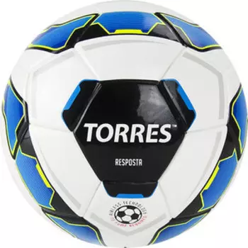 Мяч футбольный сувенирный Torres Resposta Mini арт. FV321051, д.16 см, ТПУ, термосш, Airless, бело-сине-черный