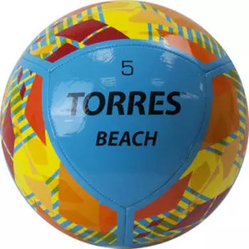 Мяч футбольный Torres Beach арт. FB32015, р.5, для пляж. футбола, 10 пан, TPU, маш. сшив, сине-оранжевый