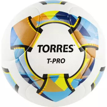 Мяч футбольный Torres T-Pro арт. F320995, р.5, 14 панел. PU-Microf, 4 подкл. сл, термосшив, бело-мульт