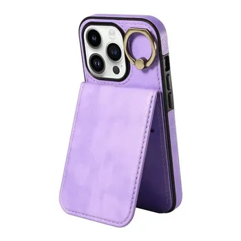 Кожаный чехол-кошелек-кошелек с кольцом для телефона для iPhone 15 Pro Max 14 Plus 13 Pro 12 11 для Samsung Galaxy S24 Ultra S23 S22 S21 FE A25 A15 A54 A34 A14, чехол iPhone 7 (iPhone 8) красный