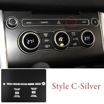 Наклейки на кнопку кондиционера, автомобильные аксессуары для Land Rover Range Rover Vogue 2013-17 для Range Rover Sport 14-17 Style A Black