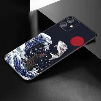 Чехол для телефона «Японская волна аниме Дракон» для Apple iPhone 12 13 Mini 11 Pro Max XR X XS MAX 8 7 6S 6 Plus SE 5S 5 2020, черный чехол iPhone 6 6S Plus