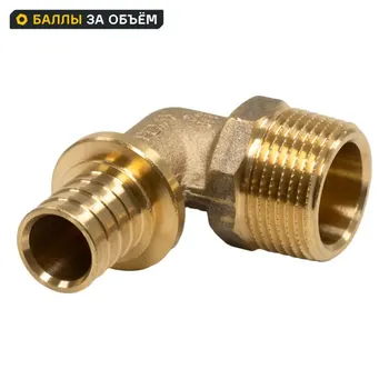 Угол комбинированный 90° Рехау 1/2"х20 мм НР латунь