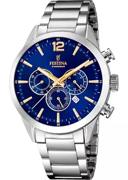 fashion наручные мужские часы Festina F20343.2. Коллекция Timeless Chronograph