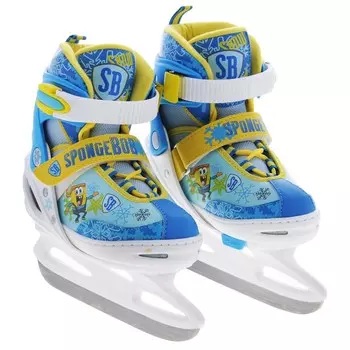 Коньки ледовые детские SPONGE BOB раздвижные, р. 31-35