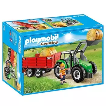 Конструктор Playmobil Ферма: Большой трактор с прицепом
